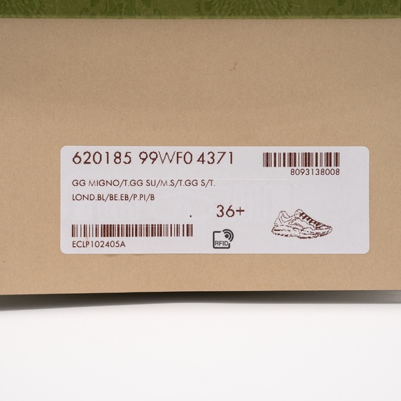 Size 36.5eu 6.5 US - Gucci GG Rhyton Beige White Pink Blue GG Canvas Leather - Picture 13 of 13